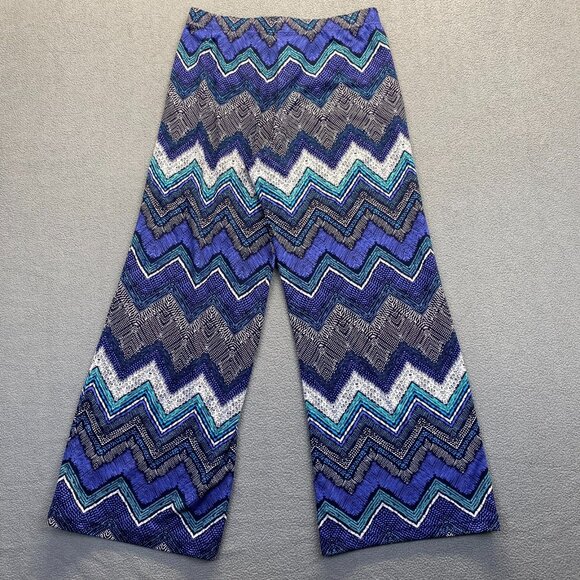 Fig and Flower Geometric Wide Leg Pull On Pant Woman’s Size M,Elastic Waist - Picture 2 of 10